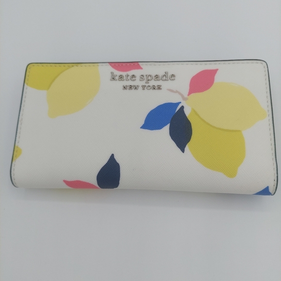 Kate spade Ash Straw Lemon Tote & Lemon Zest slim bifold wallet - Picture 2 of 9